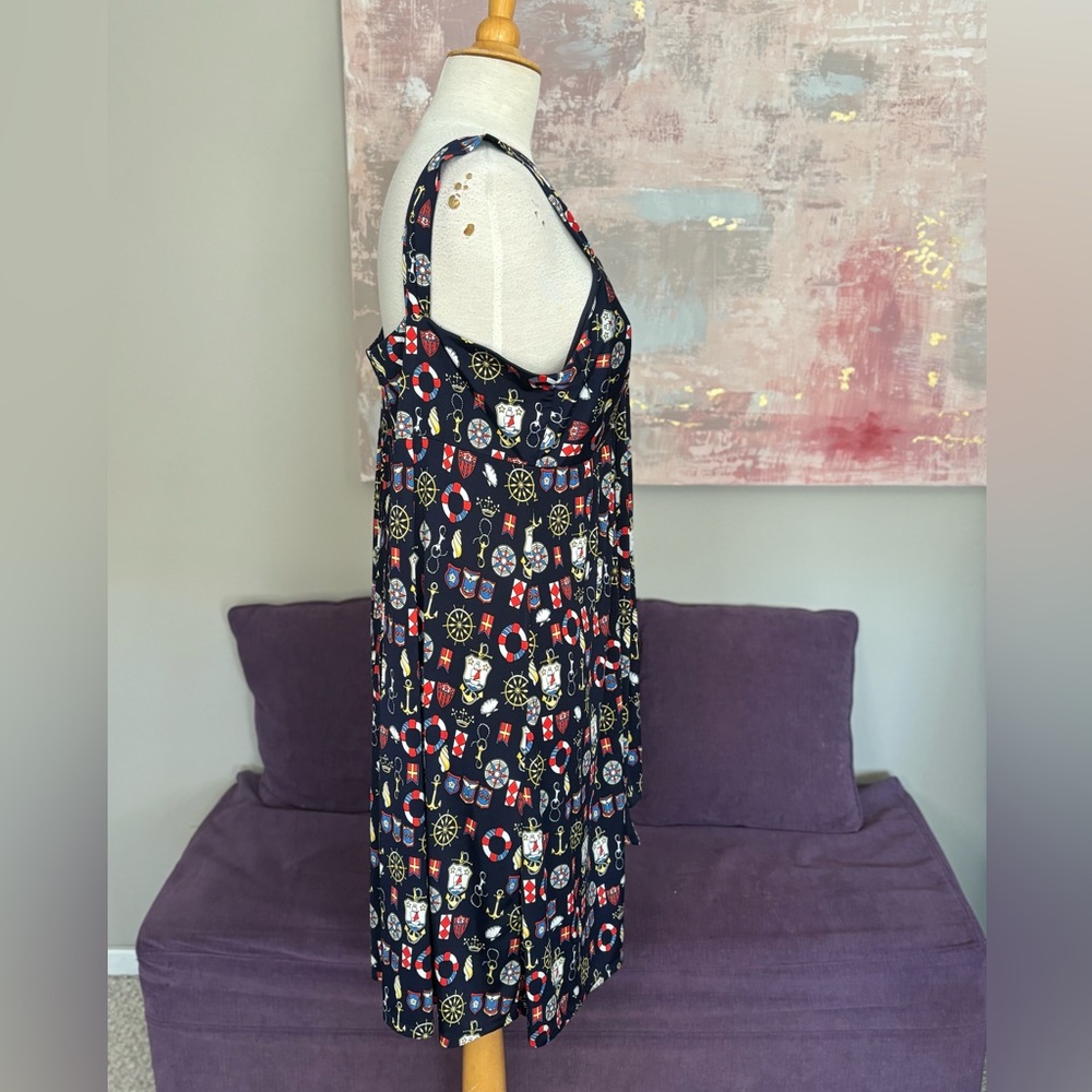 Bianca Nygard Nautical Print Mid Length‎ Summer Dress With Size 16 - Picture 13 of 13